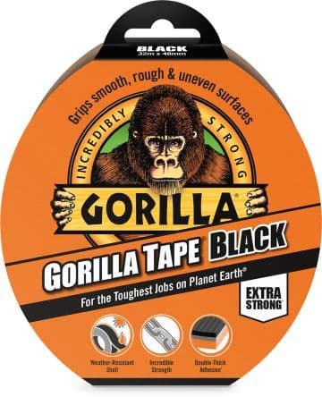 GORILLA GLUE EUROPE LTD Ruban adhésif, Gorilla Tape, 32 m x 48mm 48 mm, Noir Noir
