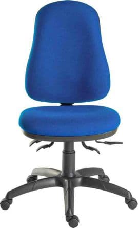 RS PRO, Bleu Chaise dactylo Tissu à  Roulettes 150 kg
