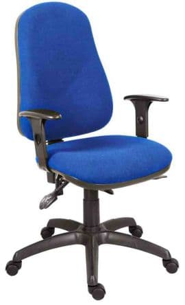 RS PRO, Bleu Chaise dactylo Tissu à  Roulettes 150 kg
