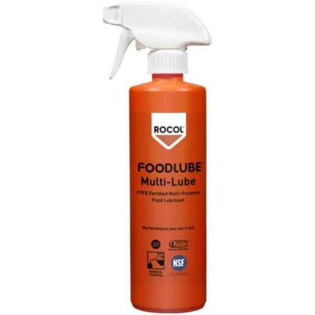 Rocol Lubrifiants Foodlube Multi-Lube Fluid Lubrifiant multi usages 500 ml Aérosol Sans risques pour les aliments