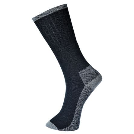 Portwest Chaussettes 9/12 9/12, 1 paires, Noir, Gris 6 % polyester, 15 % nylon, 79 % acrylique 43/47
