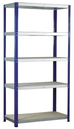 RS PRO Système d'étagères en Aggloméré, Acier Galvanisé 1800 mm x 900mm x 450 mm, charge 265 kg, 5 niveaux