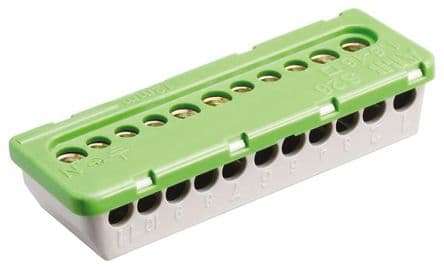 Entrelec Bornier de raccordement, 11 pôles Pince 100A Thermoplastique 16mm², 6 mm², 16mm², 6 mm² Vis MISTRAL65