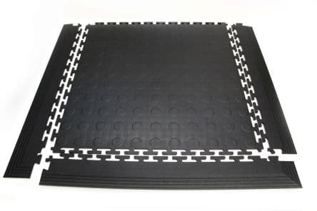 Coba Europe Couvre-chants pour carrelage de sol Clouté, en Chlorure de polyvinyle Noir, 585 mm Emboîtables x 0.59mm x 5