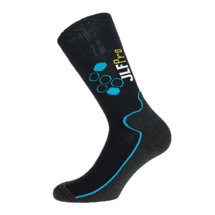 JLF Pro Chaussettes 36/38 2.5/5, Noir, Bleu Filetage d'argent, Polyamide, Élasthanne, Polyester, Coton Vibracut 36/38