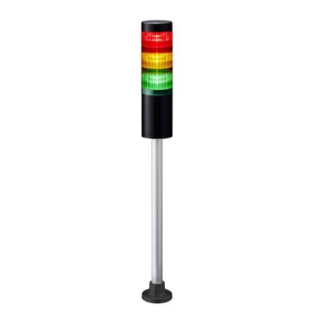 RS PRO Colonnes lumineuses pré-configurées, série LR à LED Buzzer 3, Ambre, Rouge, Vert 24V dc Support, Pôle