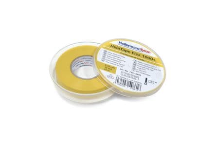 HellermannTyton Ruban isolant Jaune en Chlorure de polyvinyle x 19mm, 20 m 0.18 mm