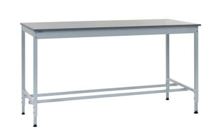 RS PRO Etabli, Acier, Larg. 750 mm x Prof. 1800mm x Haut. 840 mm, charge max. 300kg Hauteur ajustable