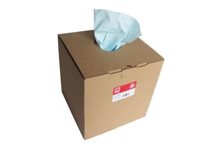 RS PRO Lingette Boîte Sec Multifonctions Bleu 240 x 380 mm pour Nettoyage général, 400 Par lot par
