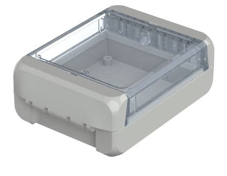 Bopla Boîtier à usage général Bocube en Polycarbonate IP68, IP66 Non blindé A bride, 113 mm, 80 mm, Gris, Gris clair 40