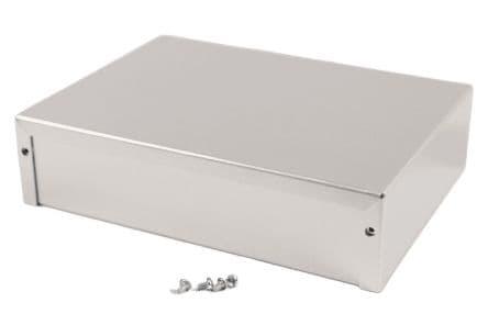Hammond Boîtier 1411 en Acier, Aluminium A bride, 12 pouce, 8 pouce, Gris, Noir 3 pouce