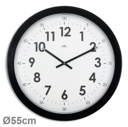 Orium Horloge Noir Analogique Mural Batterie, Ø 55 cm