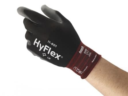 Ansell Gants de manutention HyFlex 11-601, en Nylon, Noir, Taille 5 ANSI/ISEA 105-2024, EN ISO 21420:2020
