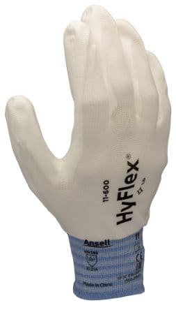 Ansell Gants de manutention HyFlex 11-601, en Nylon, Blanc, Taille 11 ANSI/ISEA 105-2024, EN ISO 21420:2020