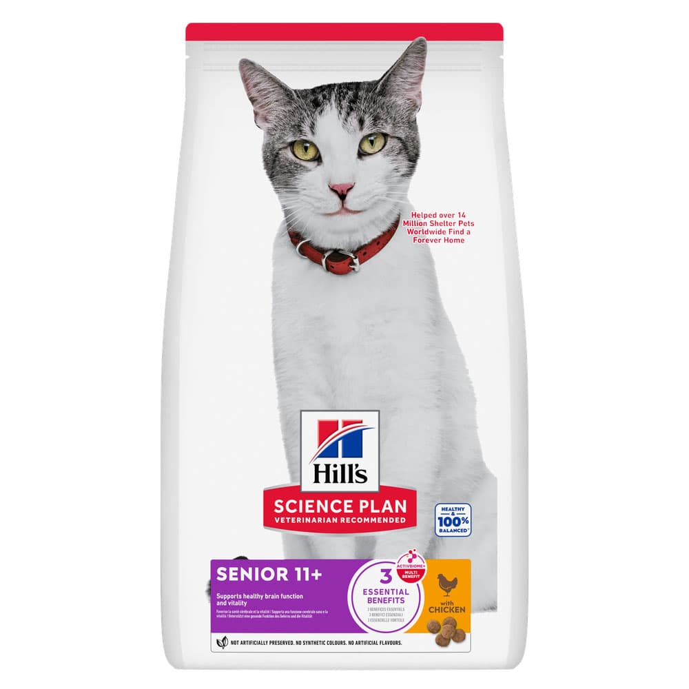 3kg Healthy Ageing Senior 11+ Hill's Feline Croquettes pour chat