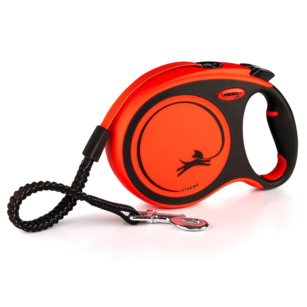 Laisse à sangle orange flexi Xtreme, 8 m taille L : chien jusqu’à 55 kg