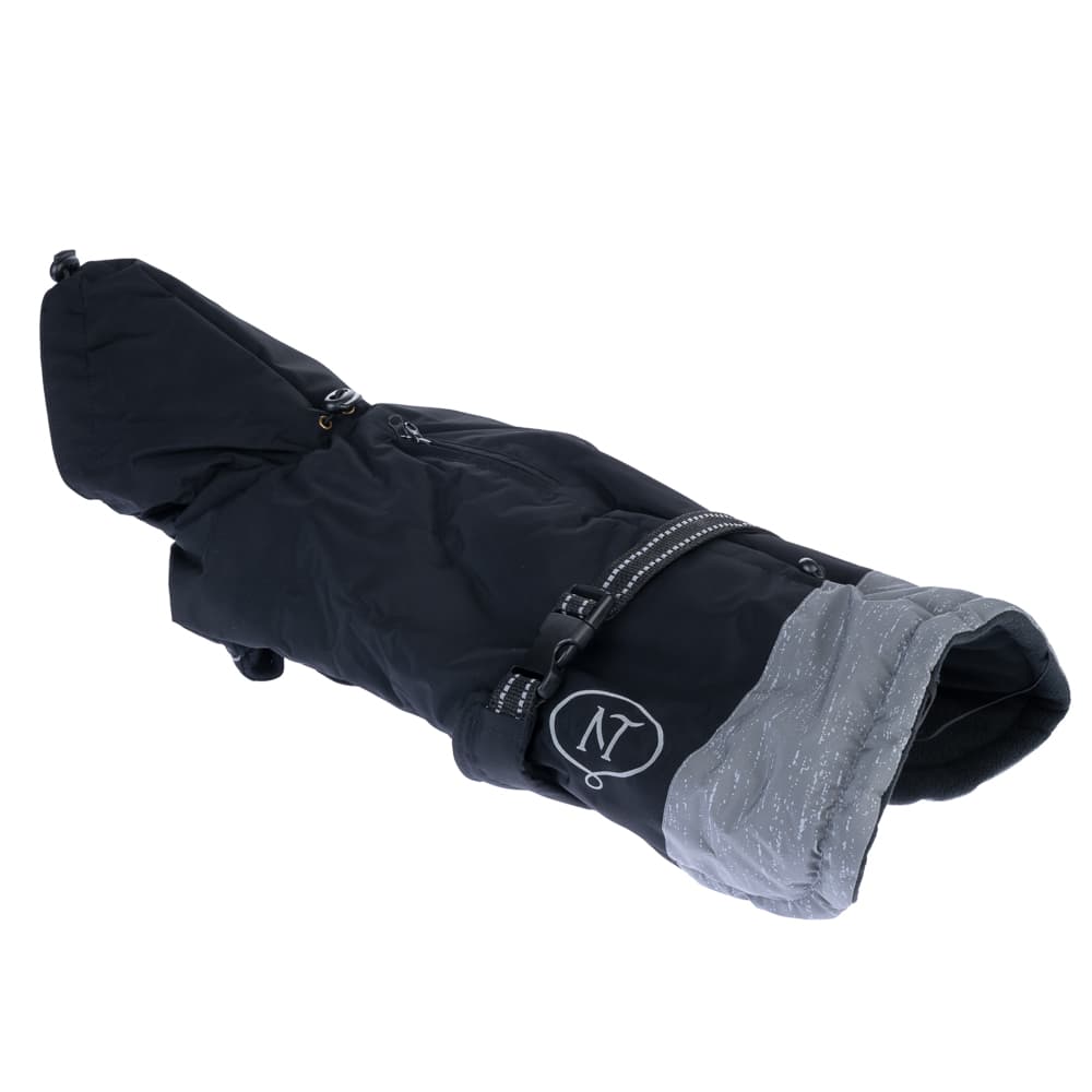 Manteau Nomad Tales Bloom noir pour chien - longueur du dos : environ 70 cm