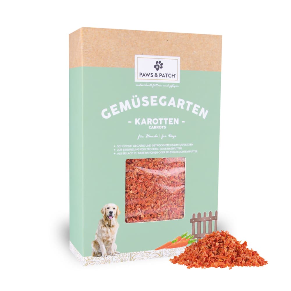 400g PAWS & PATCH Flocons de carottes du potager Complément alimentaire pour chiens