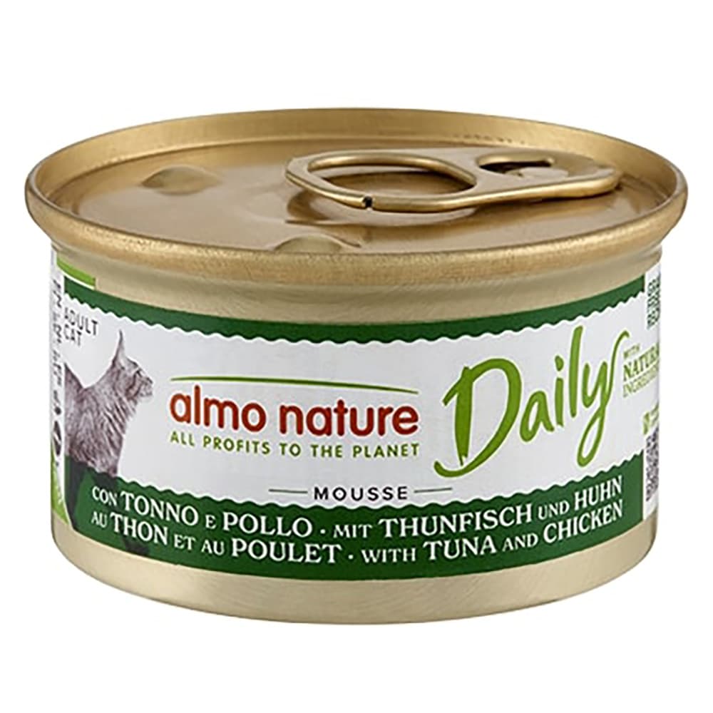 Lot Almo Nature Daily 24 x 85 g pour chat - mousse au thon & poulet