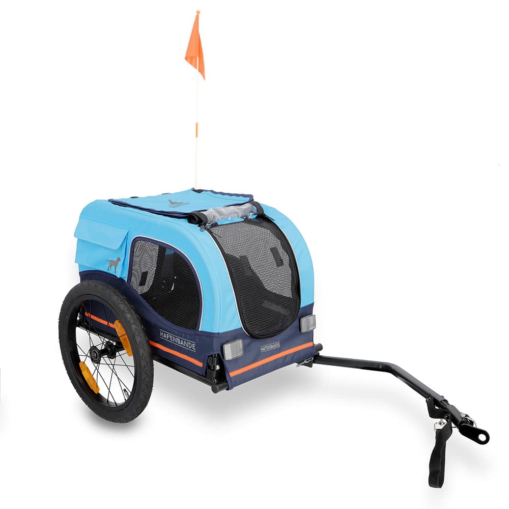 Remorque à vélo HAFENBANDE Cabby S avec 2 attelages - L116xl52xH61cm