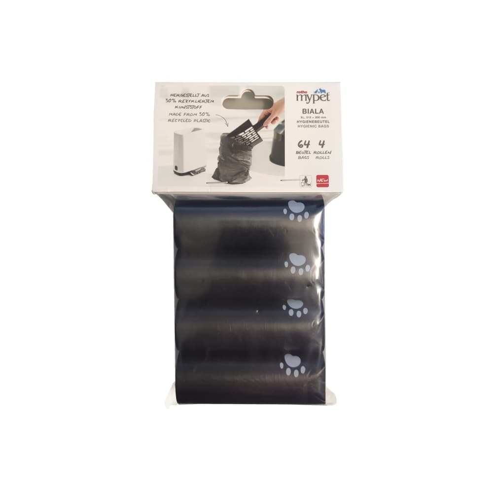 Rotho MyPet BIALA Sacs hygiéniques 4 rouleaux de 16 sacs chat