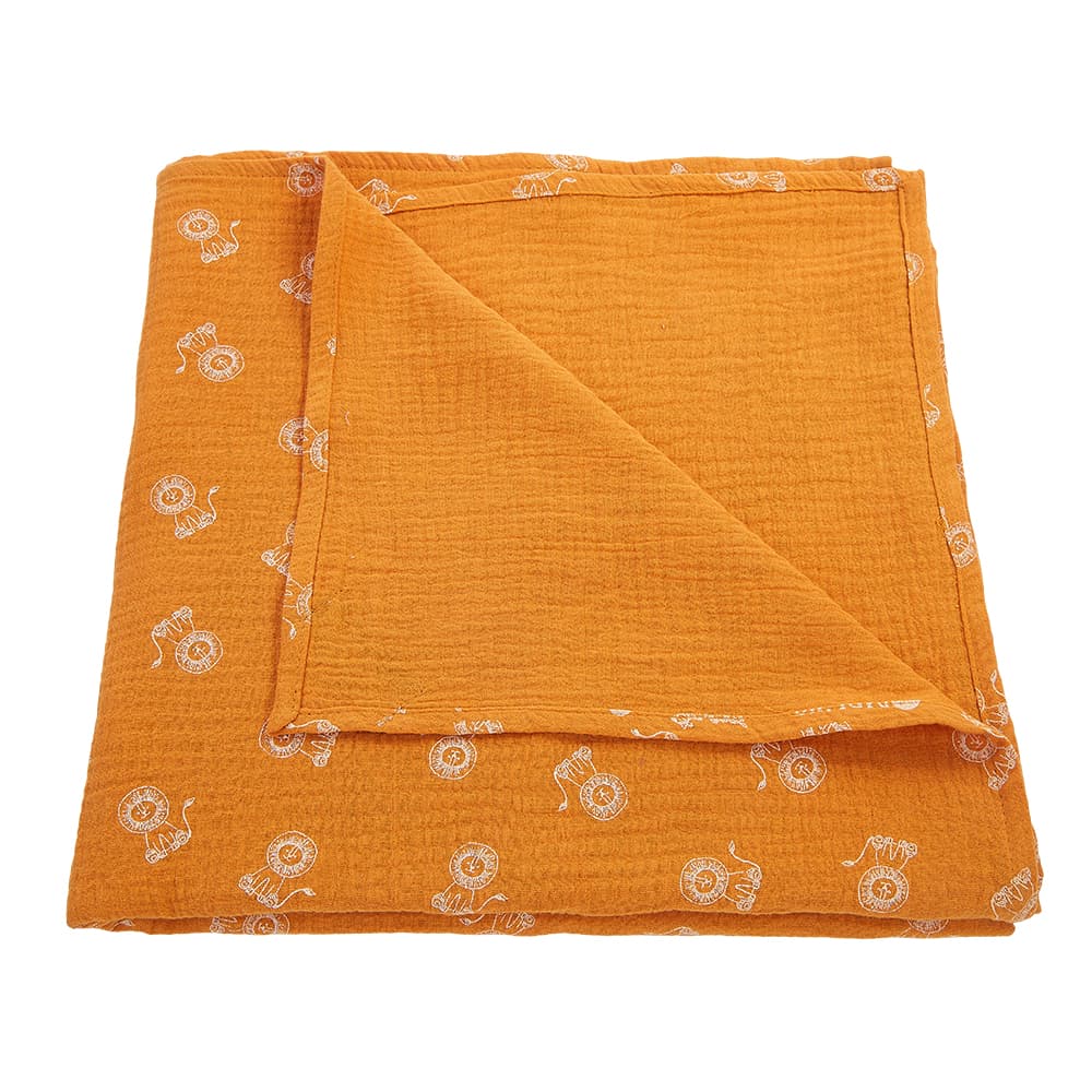 Couverture lange en mousseline - miel