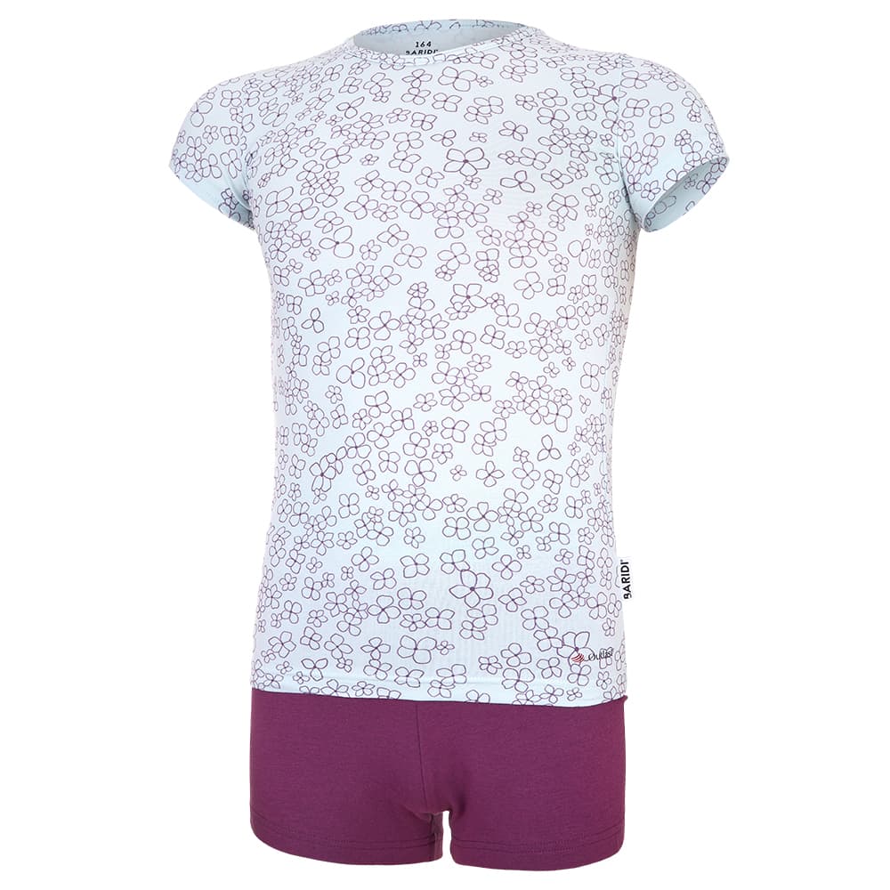 Ensemble fin pour fille Outlast® - Fleurs menthe clair/prune 140