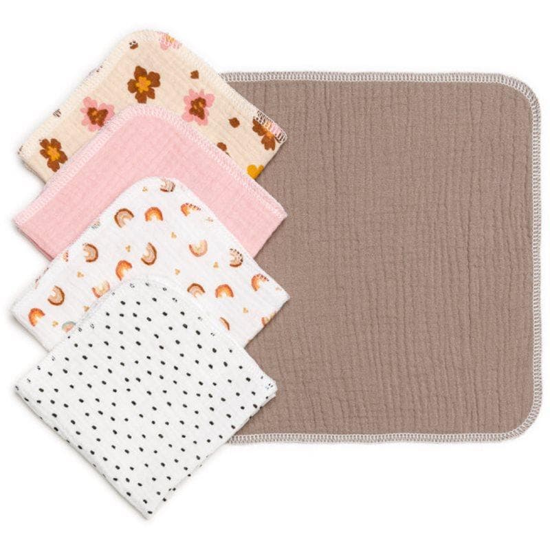 T-TOMI BIO Muslin Napkins lingettes 25 x 25 cm Girl 5 pcs
