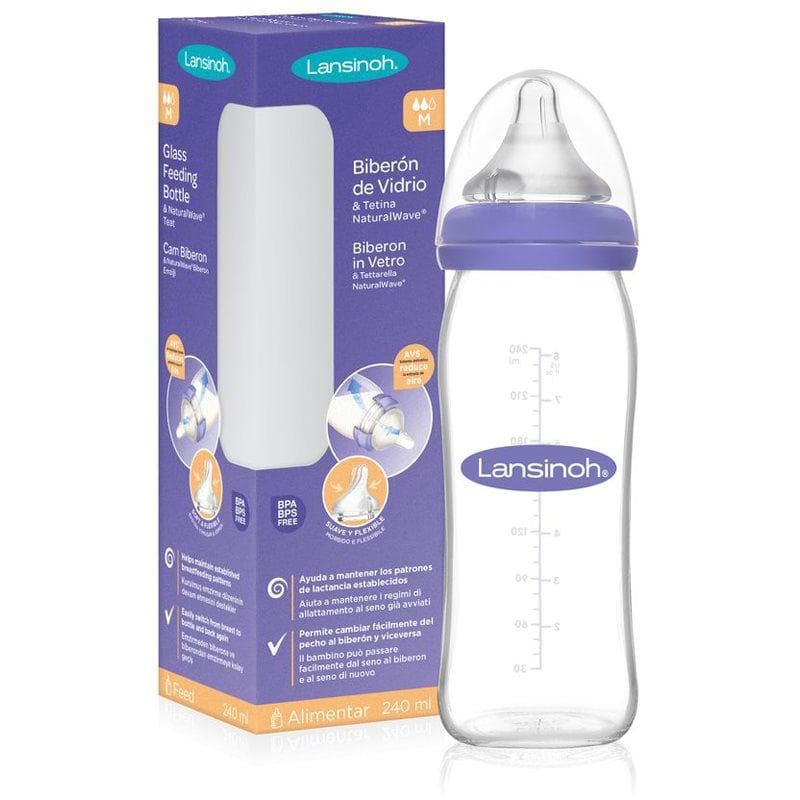 Lansinoh NaturalWave Glass biberon Medium 240 ml