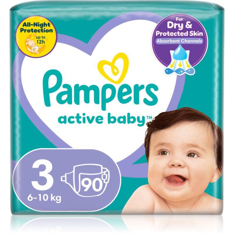 Pampers Active Baby Size 3 couches jetables 6-10 kg 90 pcs