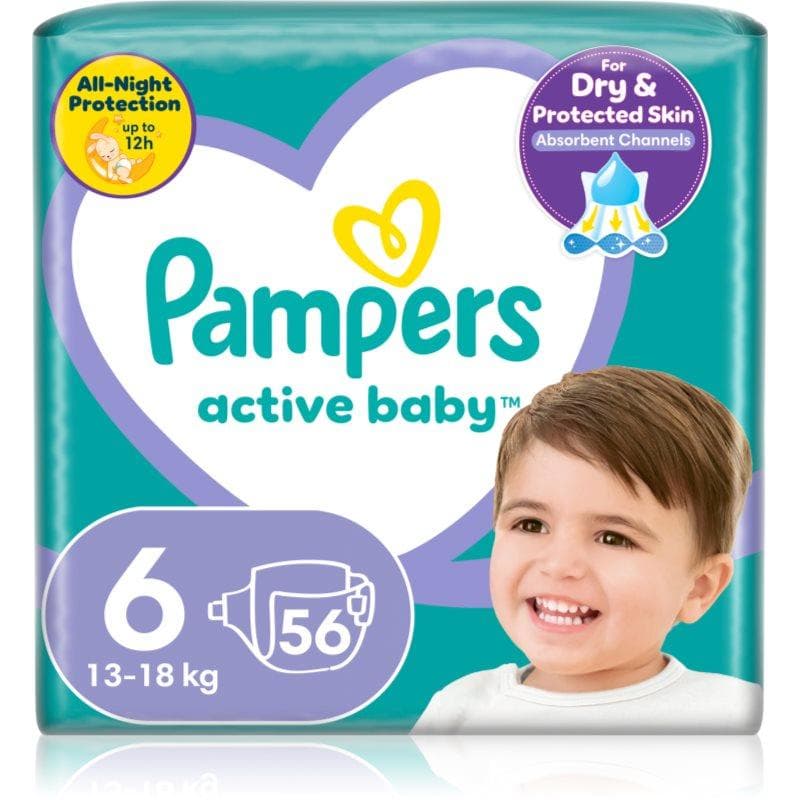 Pampers Active Baby Size 6 couches jetables 13-18 kg 56 pcs
