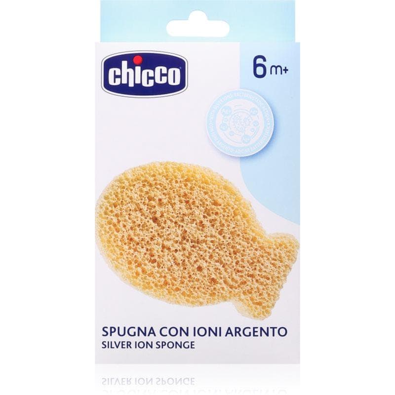 Chicco Silver Ion Sponge 6m+ éponge de bain pour enfant avec ions d’argent 1 pcs