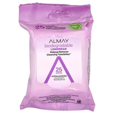 Almay, Démaquillant longue tenue, Cleansing Towelettes™, 25 lingettes