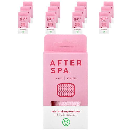 AfterSpa, Mini démaquillant, Rose, 12 lingettes