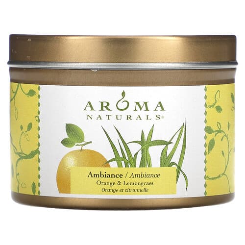 Aroma Naturals, Soy VegePure, Bougie de voyage dans son récipient, Ambiance, Orange et lemongrass, 79,38 g