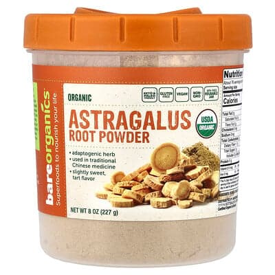 BareOrganics, Poudre de racine d'astragale biologique, 227 g