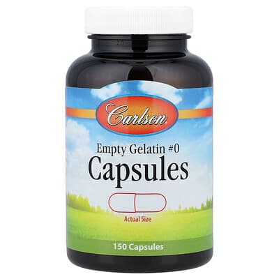 Carlson, Capsules de gélatine vides #0, 150 capsules