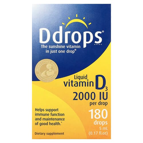 Ddrops, Vitamine D3 liquide, 2000 UI, 5 ml