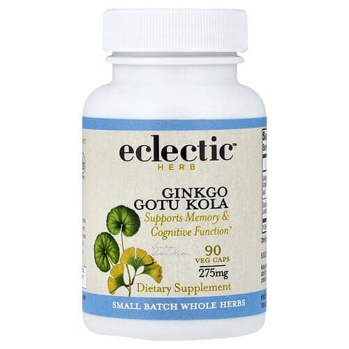 Eclectic Herb, Ginkgo gotu kola, Améliore la mémoire et la fonction cognitive, 90 capsules végétariennes