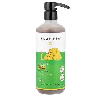 Alaffia, Bébés et enfants, Shampooing et gel douche, Noix de coco et camomille, 473 ml