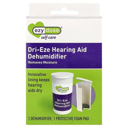 Ezy Dose, Self-Care, Kit de déshumidification pour aides auditives Dri-Eze, Kit de 2 pièces