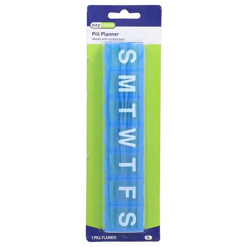 Ezy Dose, Planificateur de pilules hebdomadaire à base arrondie, XL, 1 pièce