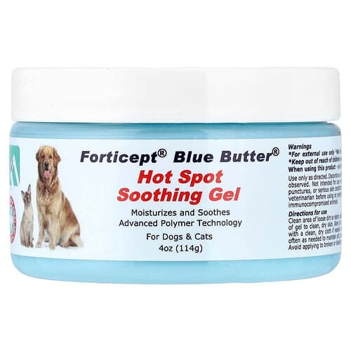 Forticept, Blue Butter®, Gel apaisant contre les points chauds, Pour chiens et chats, 114 g
