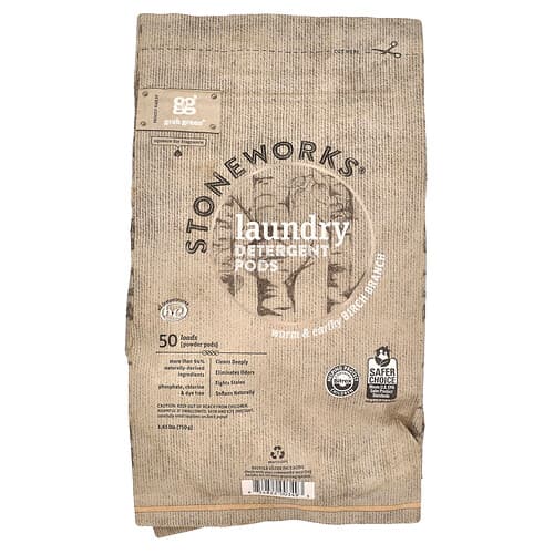Grab Green, Stoneworks®, Dosettes de lessive, Branche de bouleau, 50 dosettes, 750 g