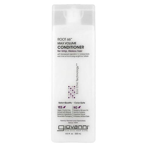 Giovanni, Root 66™, Après-shampooing Max Volume, Pour cheveux ternes et sans vie, 250 ml