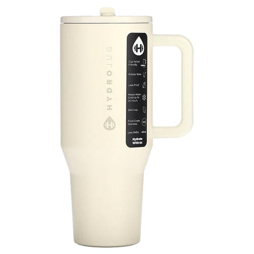 HydroJug, Gobelet isotherme nomade, Crème, 1180 ml