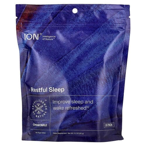 ION Intelligence of Nature, Sommeil réparateur, Camomille, 20 paquets, 3,1 g chacun