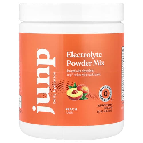JUNP Hydration, Mélange de poudre d'électrolytes, Pêche, 414 g