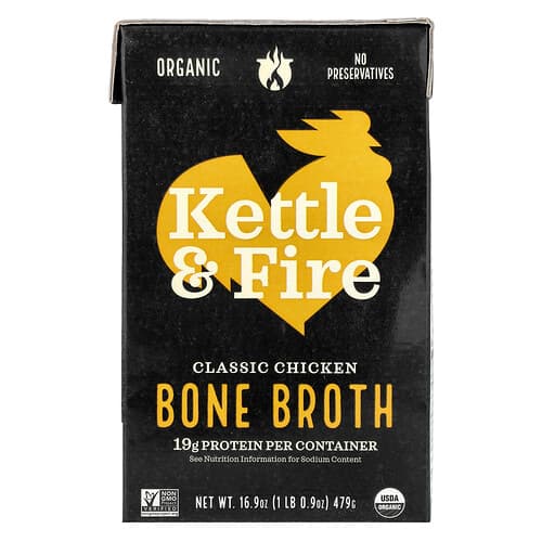 Kettle & Fire, Bouillon d'os, Poulet classique, 479 g