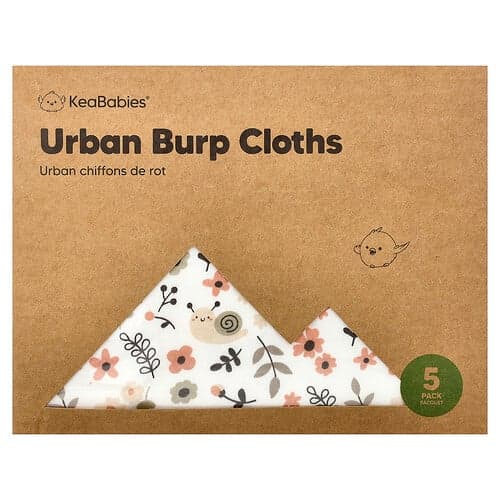 KeaBabies, Lingettes Urban Burp, 5 pièces